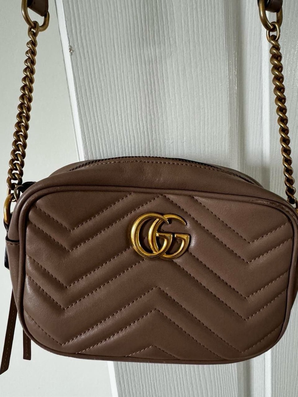 Gucci Brown Quilted Leather Crossbody Bag